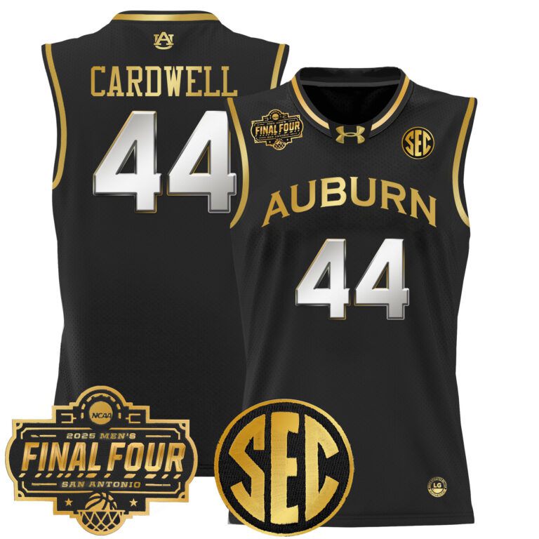 Men Auburn Tigers #44 Cardwell black 2025 Final Four Patch Lightweight  NCAA Jersey